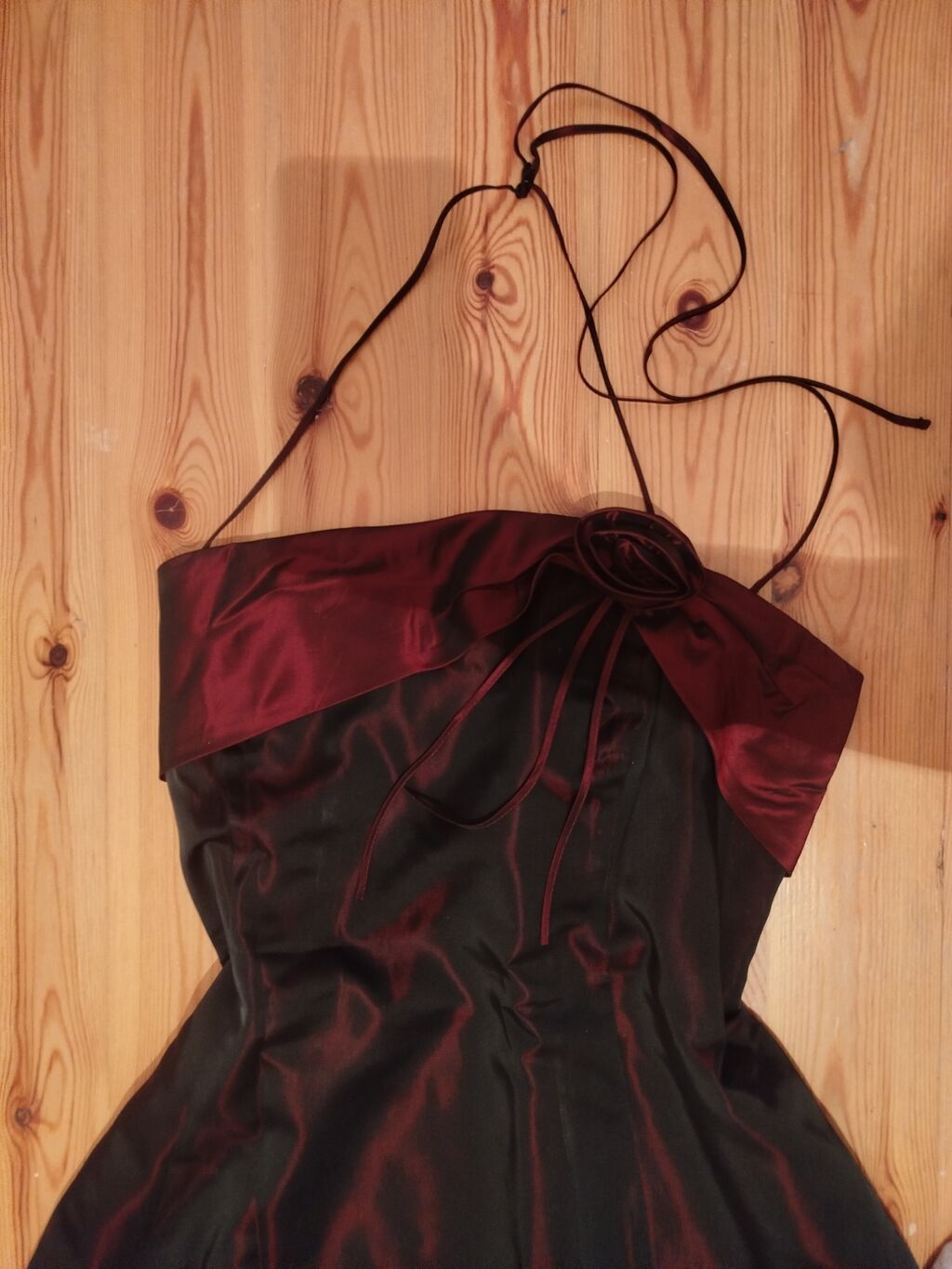 Qara-bordo rəngli ziyafət/libas - Model: midi uzunluqda, A-kəsim ətək — Axşam paltarları, Bakı (2)
