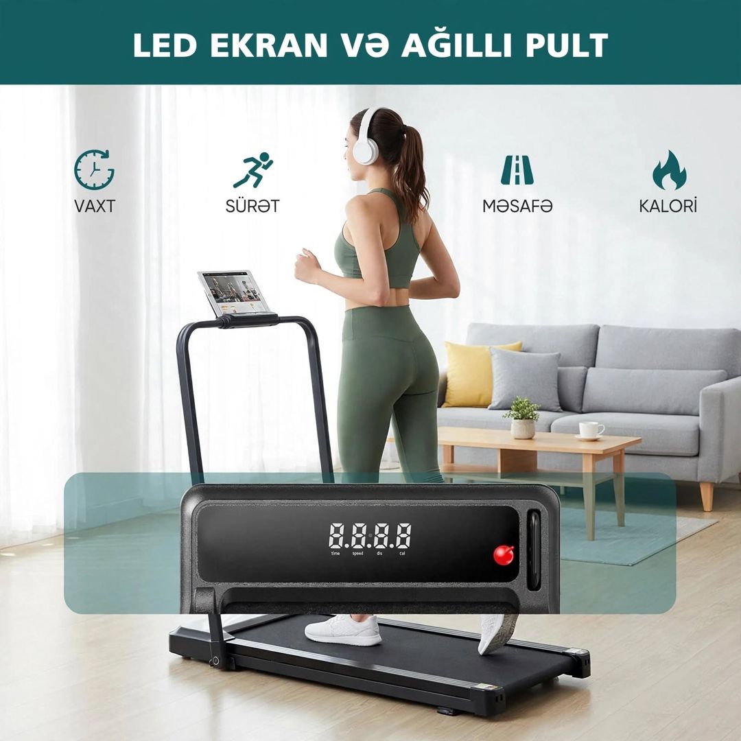 Qaçış trenajoru Walking Pad Slim boz — Mallar, Bakı (2)