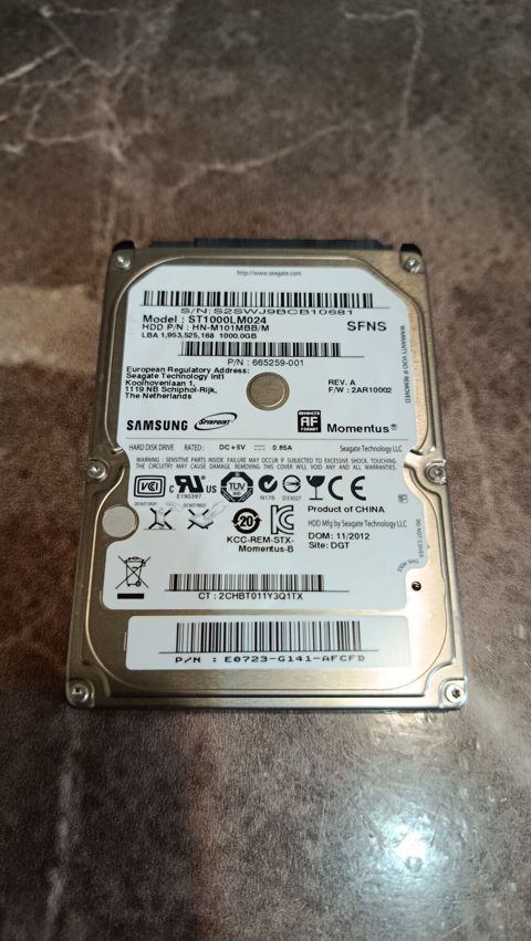 Daxili Sərt disk (HDD) Samsung, 1 TB, 2.5", İşlənmiş — Bakı
