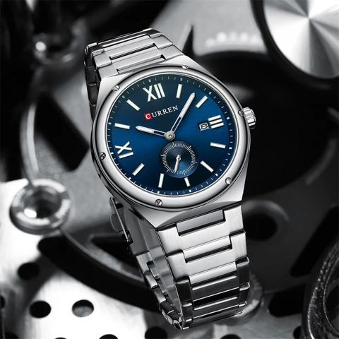 Kişi qol saatı Curren 8471 Silver Blue — Bakı