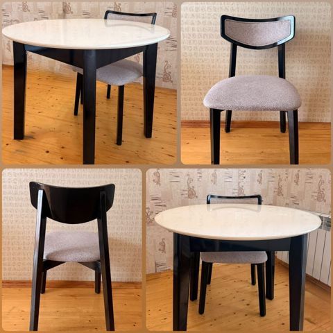 Oval masa dəsti - Qiymət: 470₼ - Komplekt: 1 ədəd oval masa + 4 ədəd — Bakı