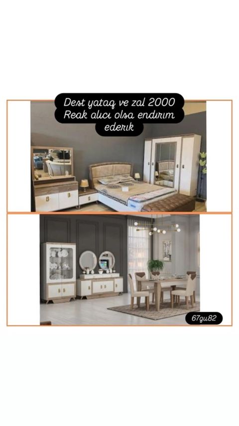 Dest mebel paketi: yataq otağı və zal (qonaq otağı) Yataq otağı — Gəncə