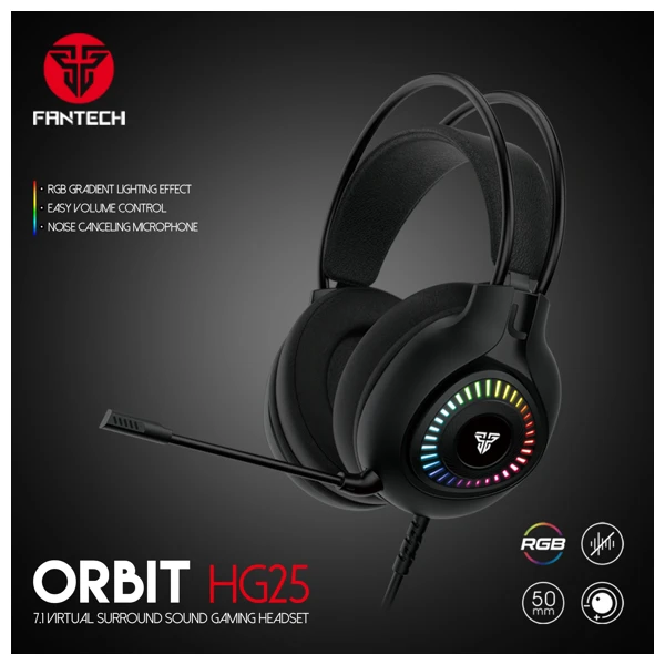 Fantech Orbit HG25 RGB Gaming Headset Black — Mallar, Bakı