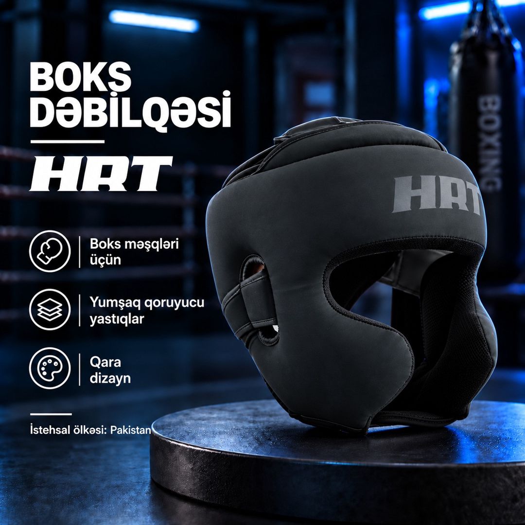 Boks dəbilqəsi Hard Touch, ölçü S, Qara — Mallar, Bakı
