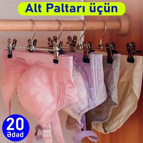 Asılqan dəsti alt paltarı üçün 20 əd, metal - FenExAsılUndWe20 — Bakı