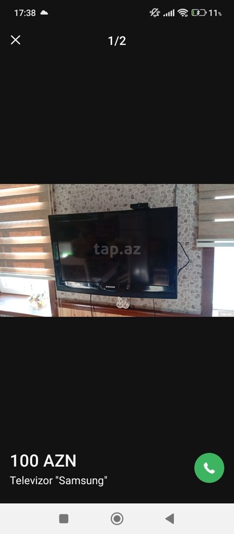 Samsung televizor - Ekran: təxminən 32" düz ekran - Panel: LCD — Qobu
