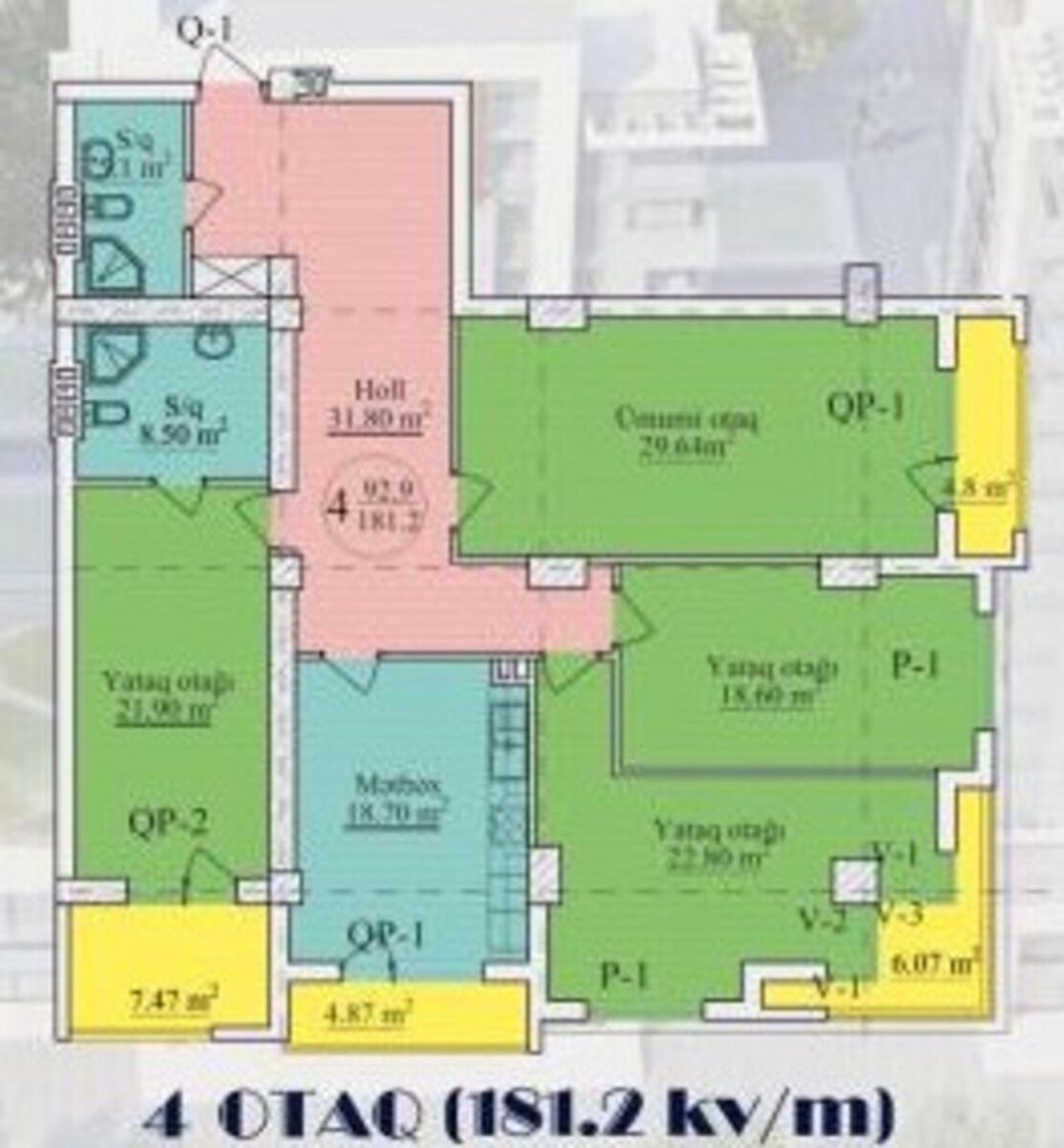 Satılır 4 otaqlı yeni tikili 181 m² — Mənzil, Bakı (3)