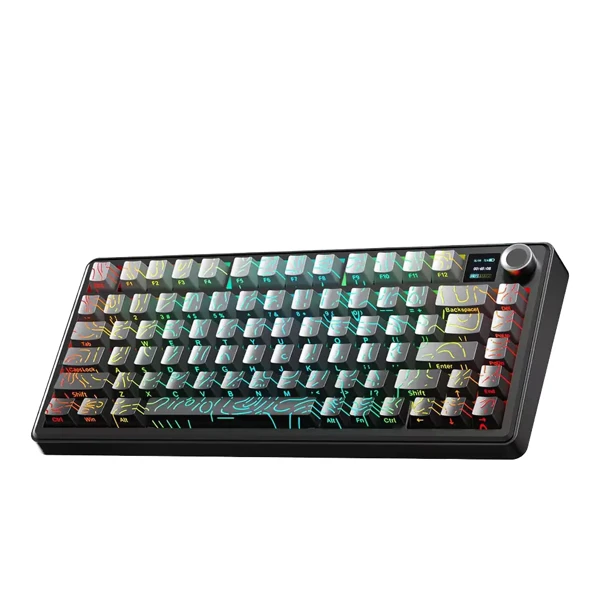 Aula F75MAX Gradient Grey Contour Lines Mechanical Keyboard — Bakı