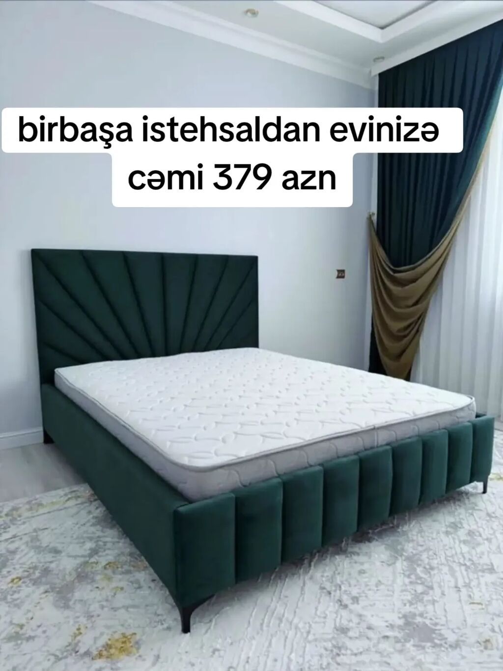 Yeni, İkinəfərlik çarpayı, Bazasız, Matras ilə, Siyirməsiz — Yataqlar, Bakı