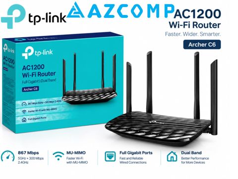 TP-Link Archer C6 AC1200 Gigabit Router — Bakı