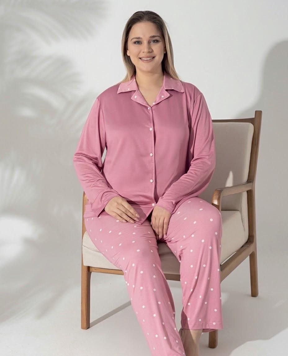 Şalvarlı pijama dəsti, pambıq, çəhrayı, ölçü 2XL — Mallar, Bakı