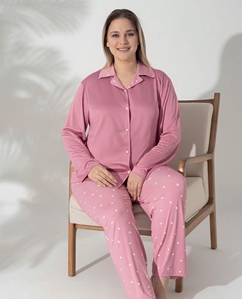 Şalvarlı pijama dəsti, pambıq, çəhrayı, ölçü 2XL — Bakı