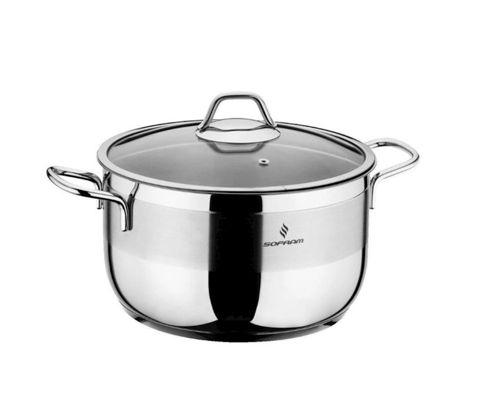 Qazan Sofram, 18 sm, 2.4 L, paslanmayan polad, gümüşü — Bakı