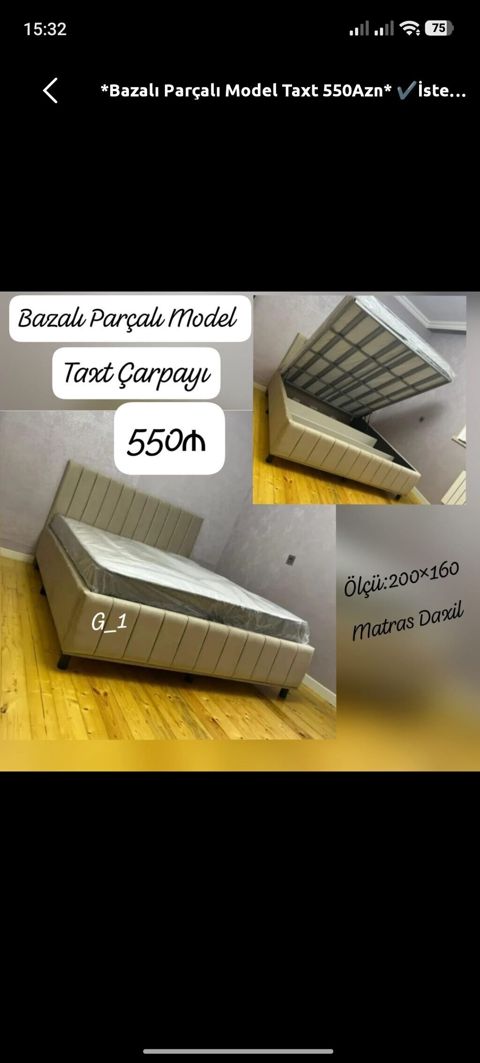 Yeni, İkinəfərlik çarpayı, Bazalı, Matras ilə, Siyirməsiz — Digah