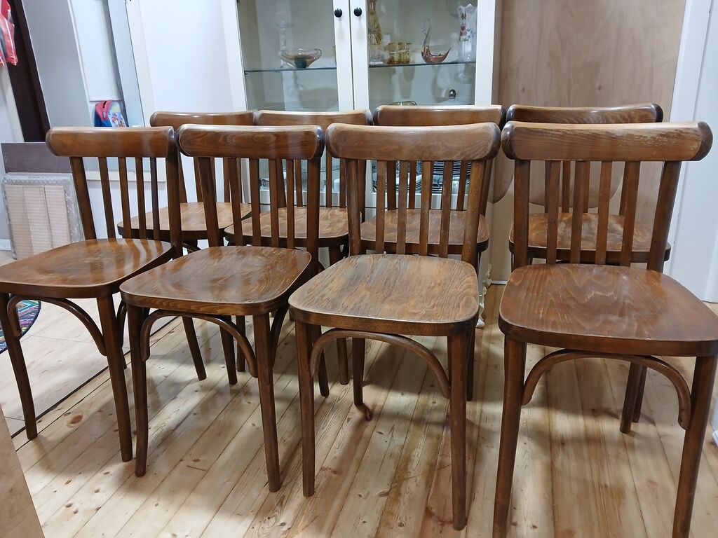 8 ədəd çox yaxşı vəziyyətdə qədimi stullar satılır. Qırığı, əsməsi — Stullar, Mehdiabad (2)