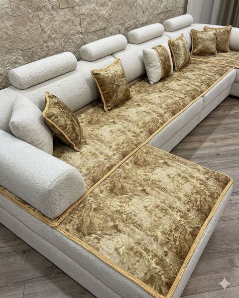Divandek 6128, qızılı, nabuk, 70х200/70х280 sm — Bakı