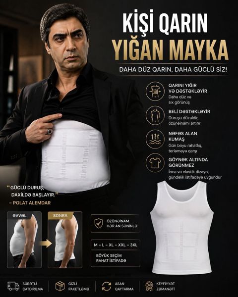 Kişi Qarın Yığan Mayka – Daha düz qarın, daha güclü siz Məhsulun — Pirəkəşkül