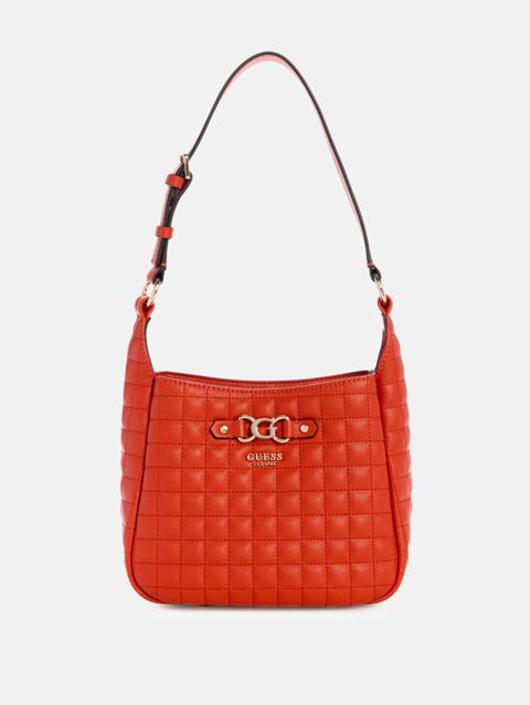 Çiyin çantası qadınlar üçün Guess Nadira Quilted Hobo süni dəri, narıncı — Bakı