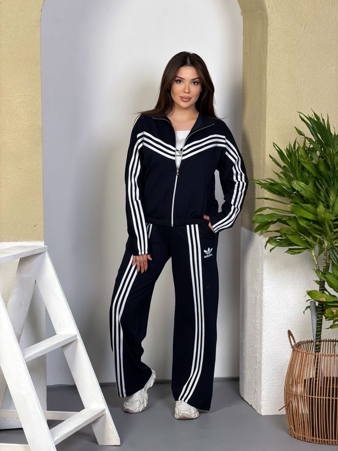 Qadınlar üçün idman dəsti, 3-lü, tünd göy, İki iplik, ölçü 2XL — Mallar, Bakı