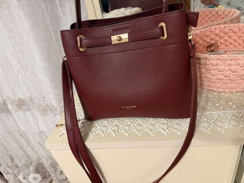 David Jones Paris qadın çantası - Rəng: bordo (şərab rəngi) — Sumqayıt