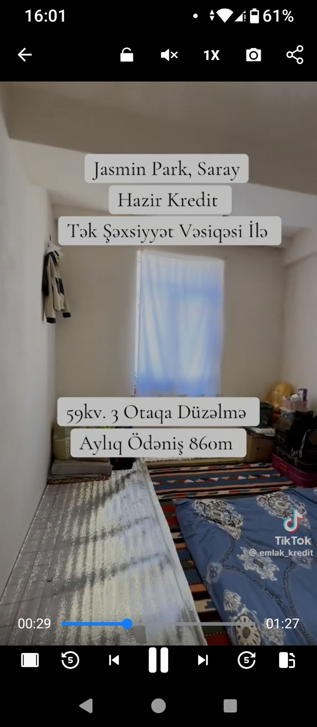 3 otaqlı, Yeni tikili, 60 kv. m — Mənzil, Saray (8)