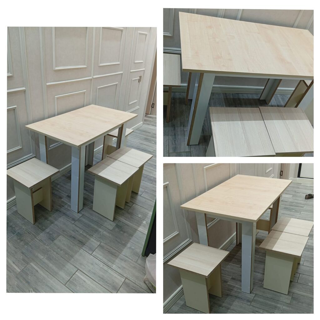 Mətbəx stolu,4 stulla satılır 80 azn.Yenidir,istifadə olunmayıb — Mebel, Bakı
