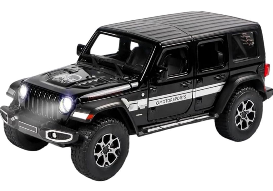 Avtomobil Wrangler Rubicon 1:24, səs və işıq ilə, qara — Mallar, Bakı (2)