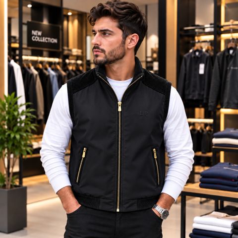 Kişi jileti LP, HR-5, Klassik, Qara, Poliester, 2XL — Bakı