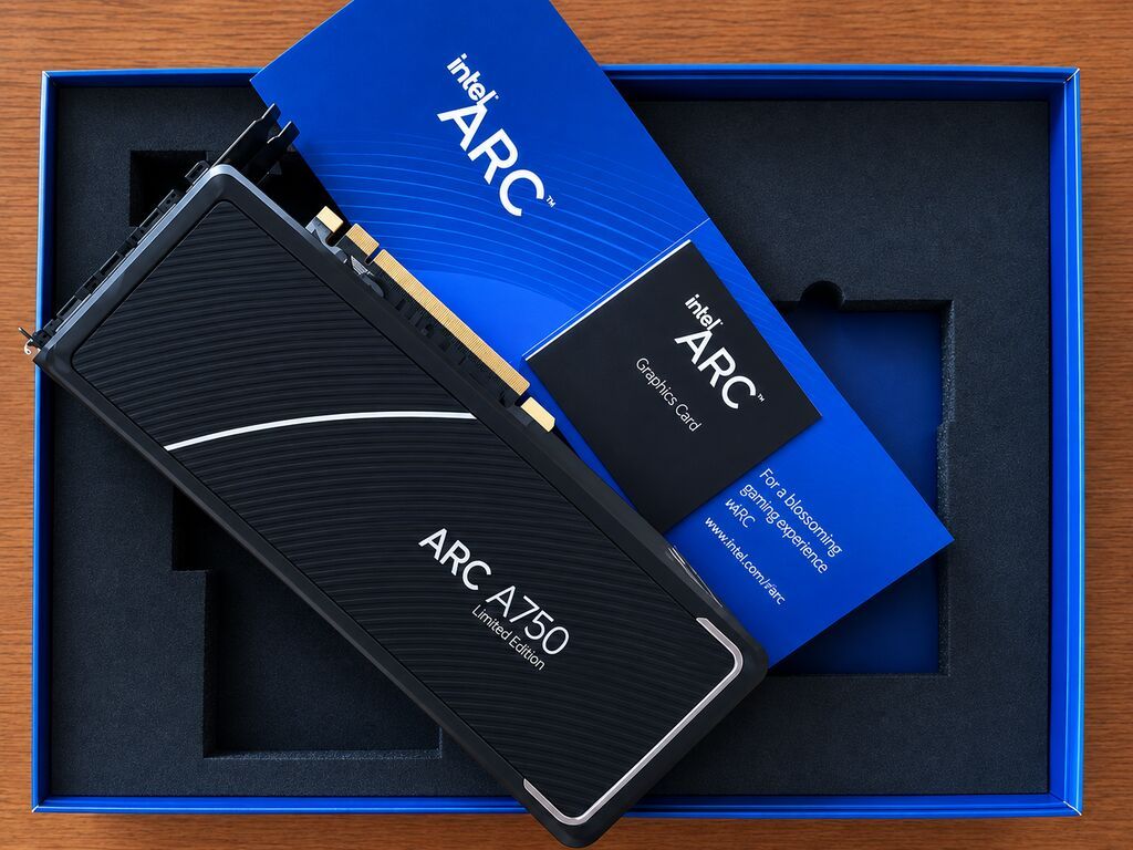 Intel Arc A750 Limited Edition 8 GB. Qəşəng və sərt metal korpus — Qrafik kartlar, Bakı (4)