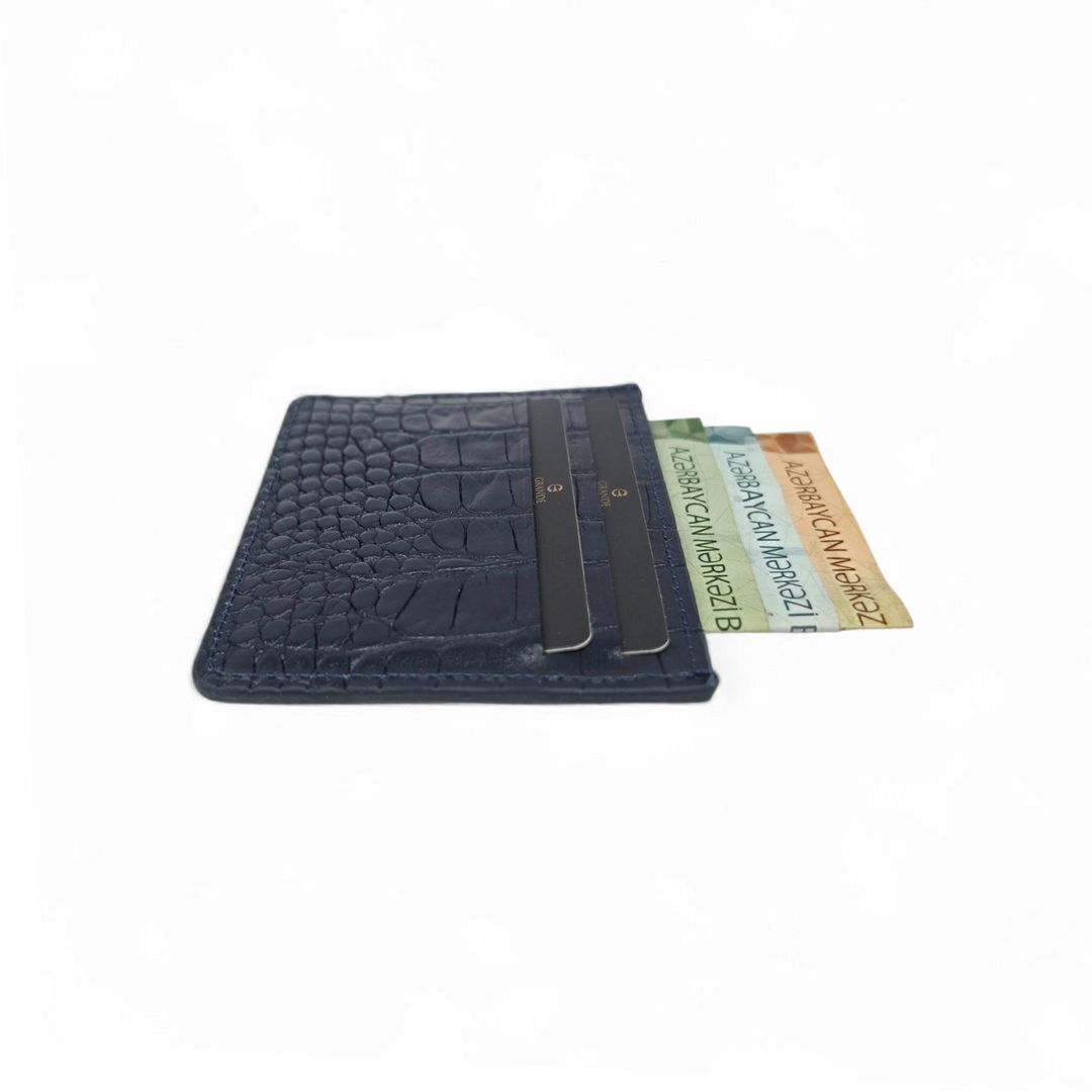 Kart qabı Grande 747, təbii dəri, göy, 7.5 sm — Mallar, Bakı (3)
