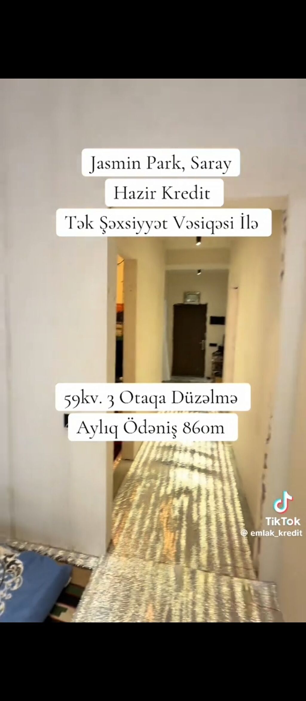 3 otaqlı, Yeni tikili, 60 kv. m — Mənzil, Saray (9)