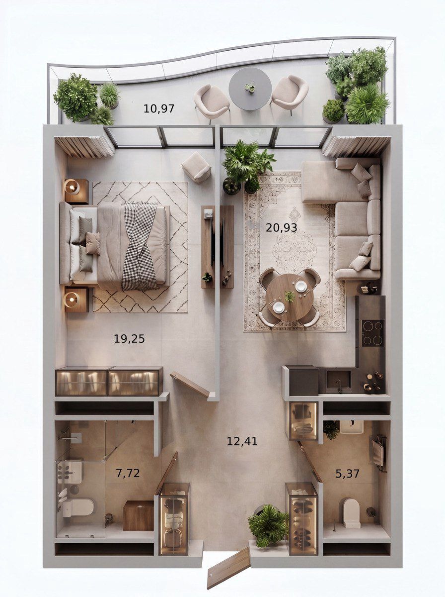 Satılır 2 otaqlı yeni tikili 76.6 m² — Mənzil, Bakı (2)