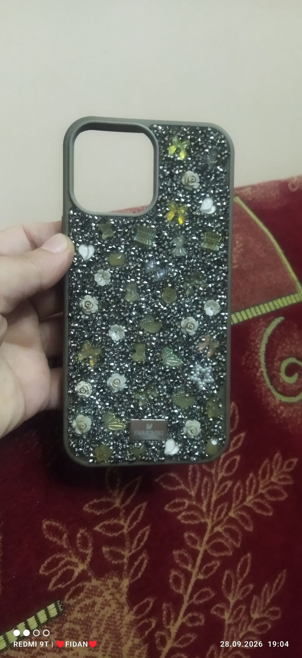 Swarovski bəzəkli telefon qabı - Model: böyük kamera kəsiyi ilə (3/4 — Digər, Saray (2)
