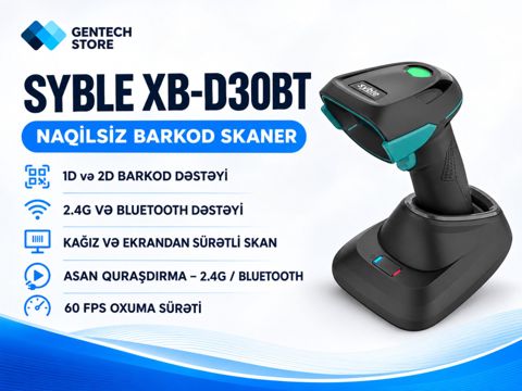 Naqilsiz 2D barkod skaner Syble XB-D30BT — Bakı