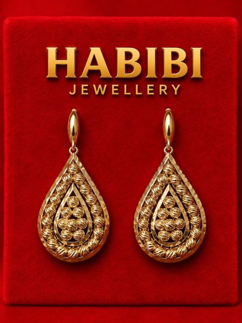 Sırğalar qadınlar üçün Habibi Jewellery HJ416, qızıl 585 əyar — Bakı