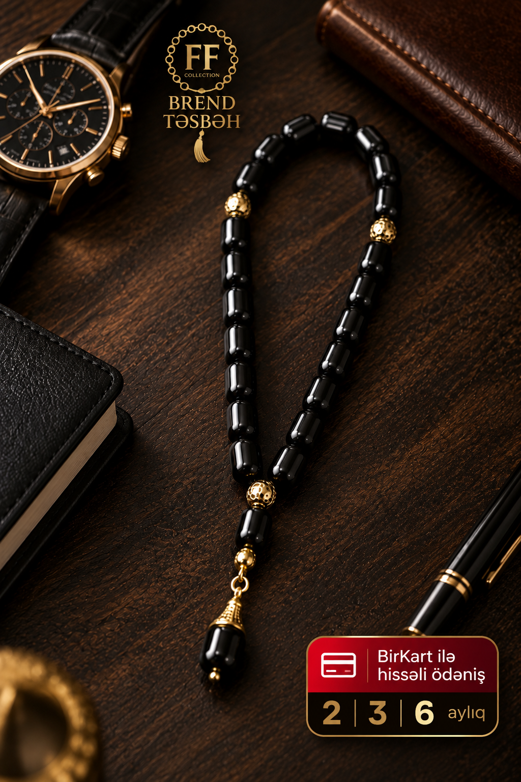Təsbeh FF Collection qara daşlı — Bakı