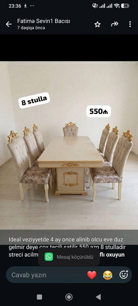 Ideal veziyyetde 4 ay once alinib olcu eve duz gelmir deye cox — Bakı