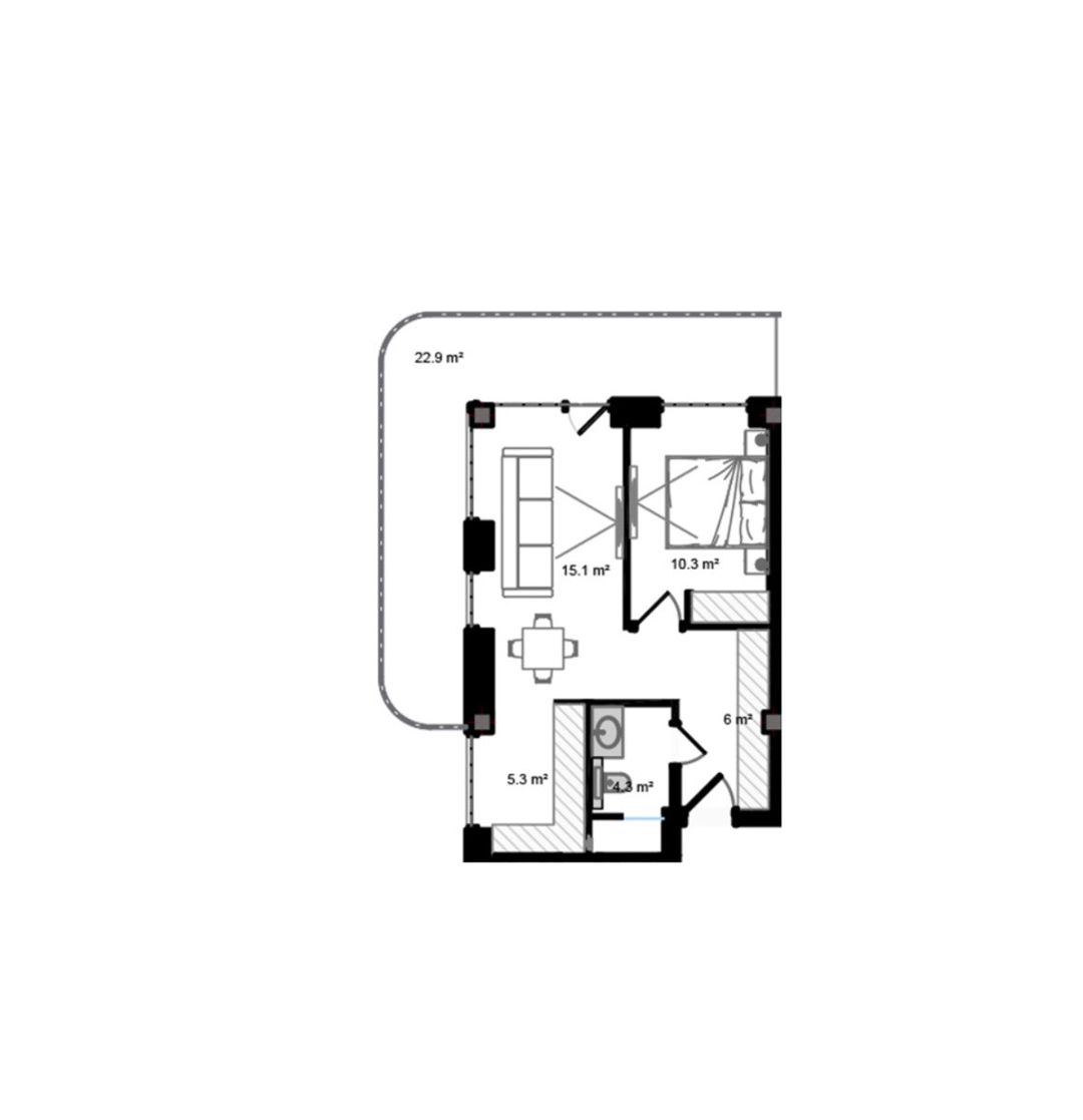 Satılır 2 otaqlı yeni tikili 76.9 m² — Mənzil, Bakı (6)