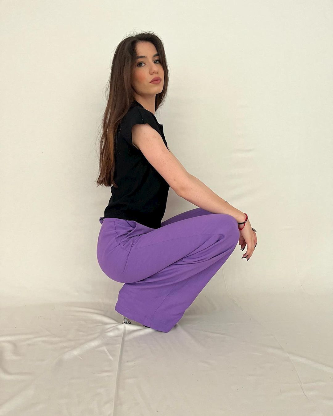Qadınlar üçün enli şalvar Dessen 1YI2CPN0592, bənövşəyi, ölçü S — Mallar, Bakı (3)