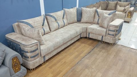 Künclü divan YM-10, krem/mavi, 300x200 sm — Bakı