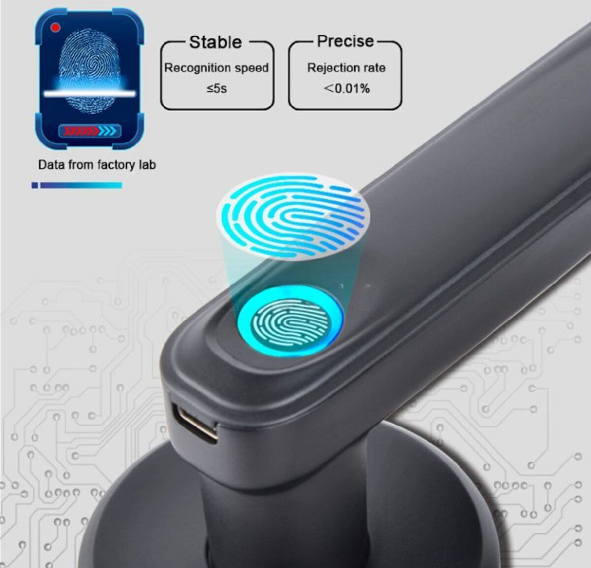 Ağıllı qapı kilidi Smart Lock QL-S607 — Girişi idarəetmə sistemləri, Bakı (2)