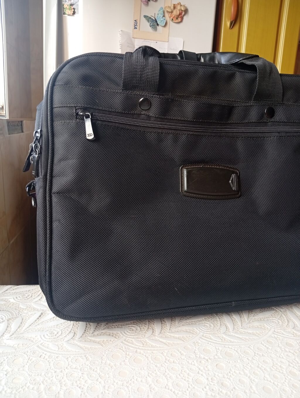 Qara rəngli laptop/iş çantası - Klassik dizayn, neytral qara rəng — Noutbuk aksesuarları, Bakı (2)