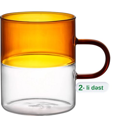 Fincan dəsti Aramoro Fion, şəffaf, şüşə, 310 ml, 2 əd — Bakı