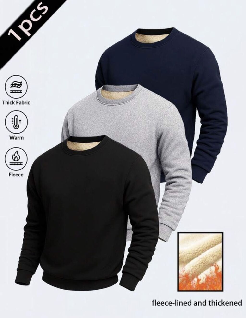 Məhsul: Fleece-astarli qalın sviter (1 ədəd) - Model: Klassik — Cempyer və sviter, Bakı