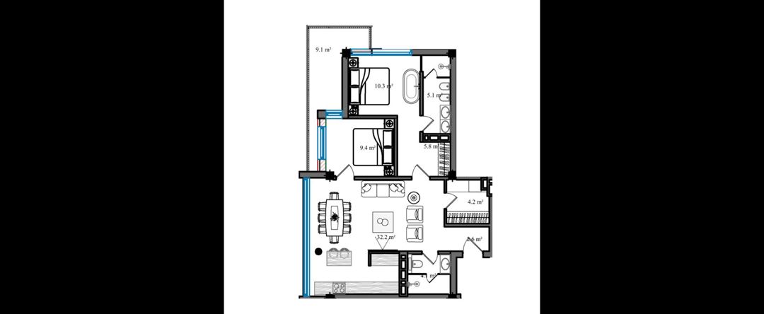 Satılır 3 otaqlı yeni tikili 98.9 m² — Mənzil, Qusar (7)