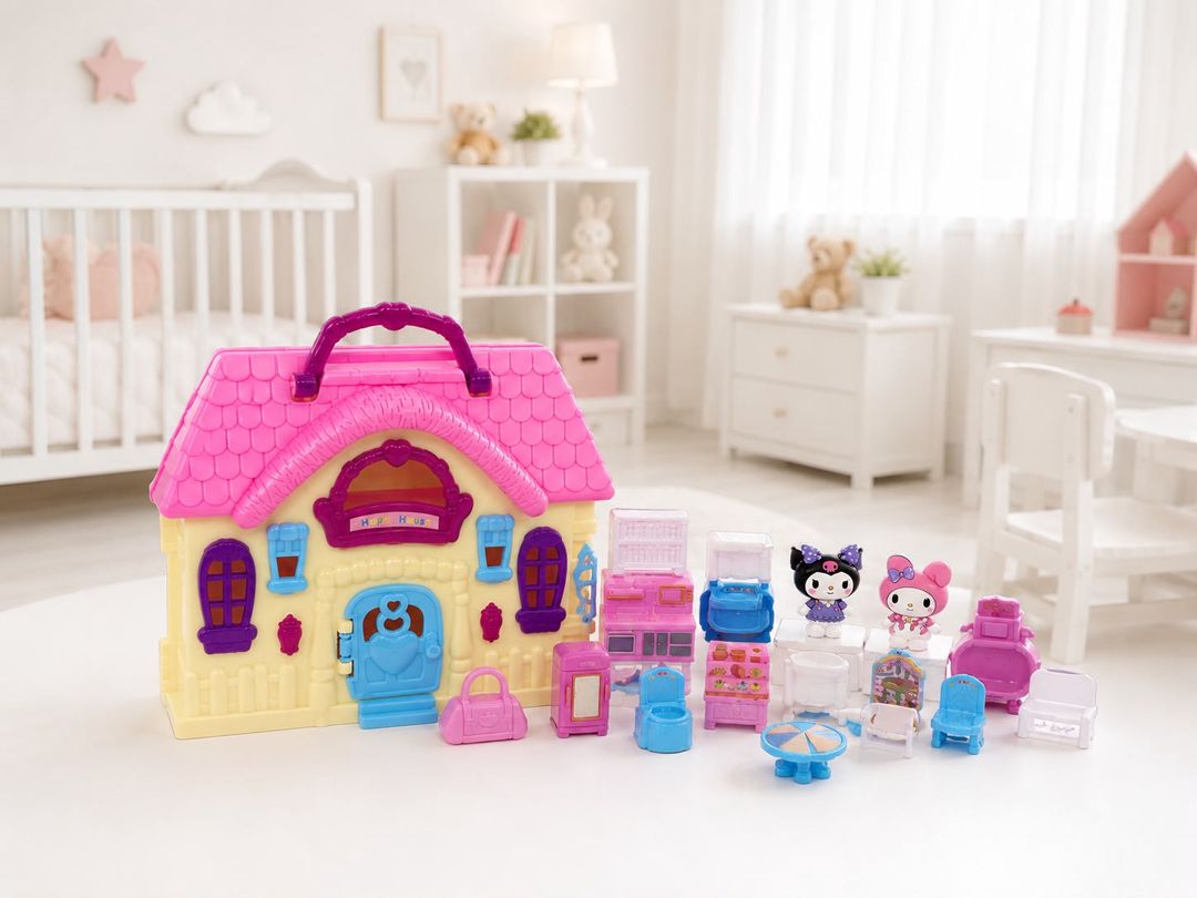 Kukla evi mebel ilə BM181, 3+ yaş, plastik, çəhrayı — Mallar, Bakı