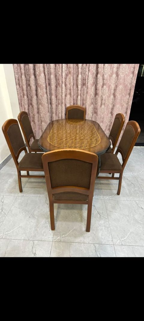 Qonaq otağı üçün, İşlənmiş, Oval masa, 6 stul — Bakı