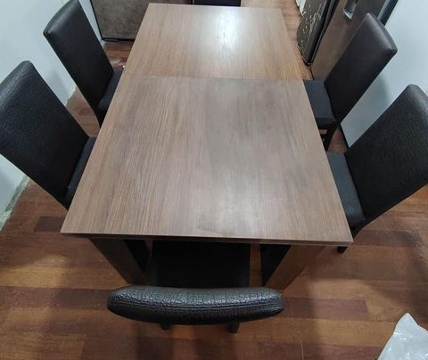 Qonaq otağı üçün, İşlənmiş, Açılan, Dördbucaq masa, 6 stul — Digah