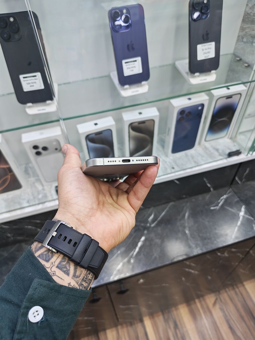 IPhone 15 Pro Max, 256 GB, Natural Titanium, Zəmanət, Simsiz şarj, Face ID — Apple iPhone, Bakı (7)
