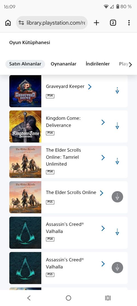 PlayStation kitabxanasında rəqəmsal oyunlar toplusu (PS4 və PS5 — Bakı
